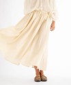 Jupe longue et ample en viscose froissée femme
